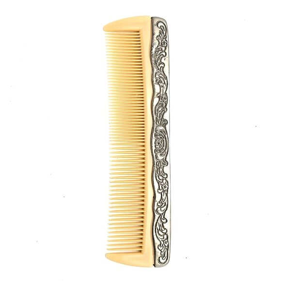 Dresser or Vanity 3 Piece Set Includes Brush Comb Handheld Mirror Silver Plated - Picture 4 of 10